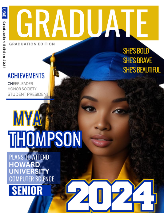 Graduation Senior Magazine Cover Customizable Announcement